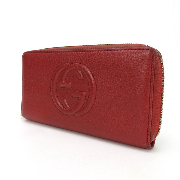 Gucci Handbags - Gucci GUCCI Interlocking GG Red Zip Around Wallet Leather Long Wallet 308004